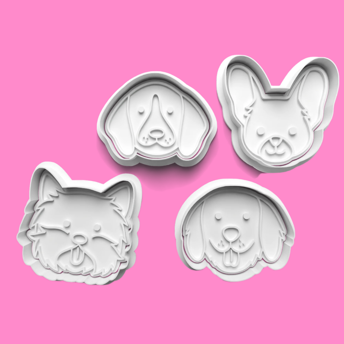 Dog Face complete Cookie Cutters and Embosser Set. Handmade gift item..