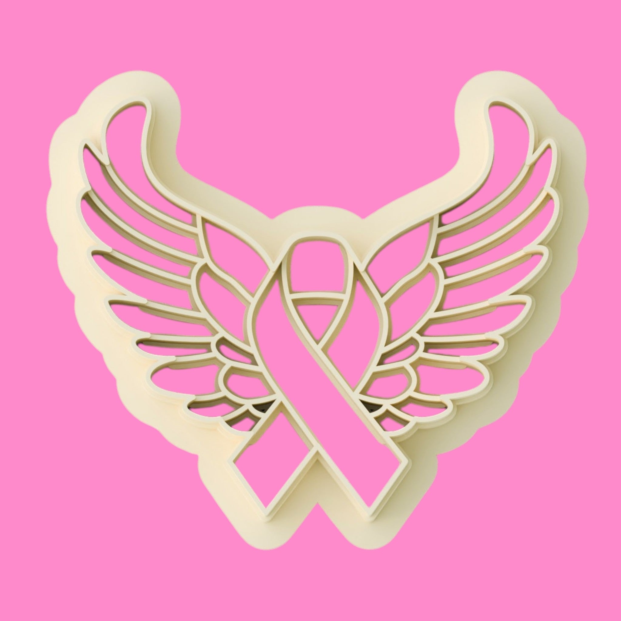 Angel Wings Awareness Ribbon Polymer Clay Cutter | Memorial & Charity Cause Earring & Pendant Cutter | 30mm - 50mm