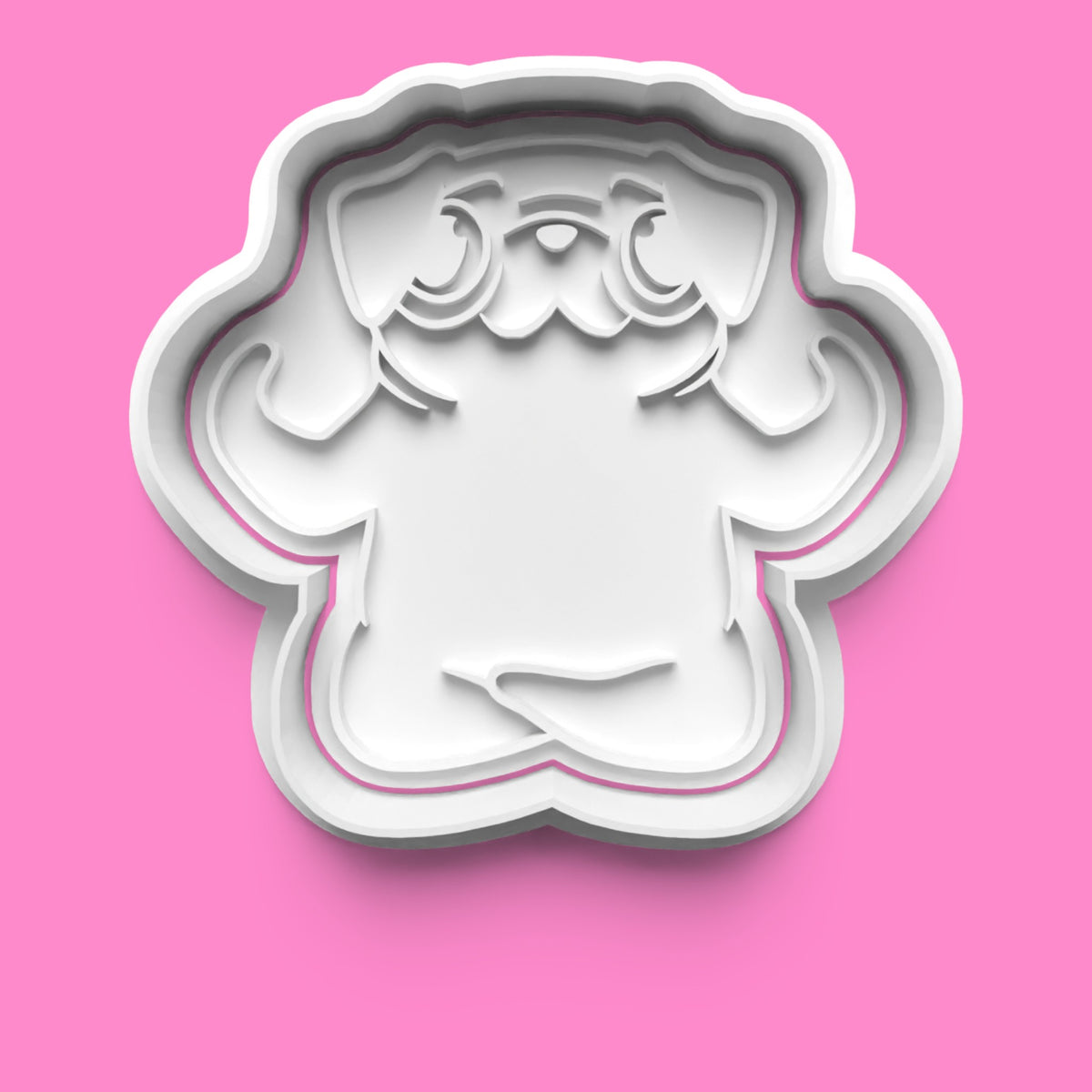 Pugs Doing Yoga Cookie Cutters & Stamps | Funny Animal Baking Set | PLA