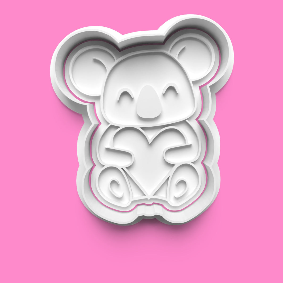 Cute Animals with Love Hearts Cookie Cutters & Stamps | Sweet Baking Set | PLA
