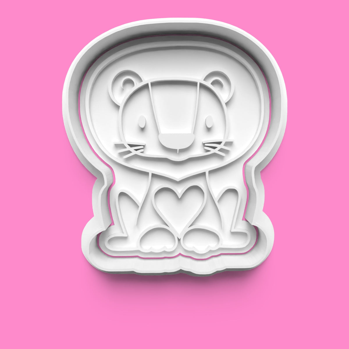 Cute Animals with Love Hearts Cookie Cutters & Stamps | Sweet Baking Set | PLA
