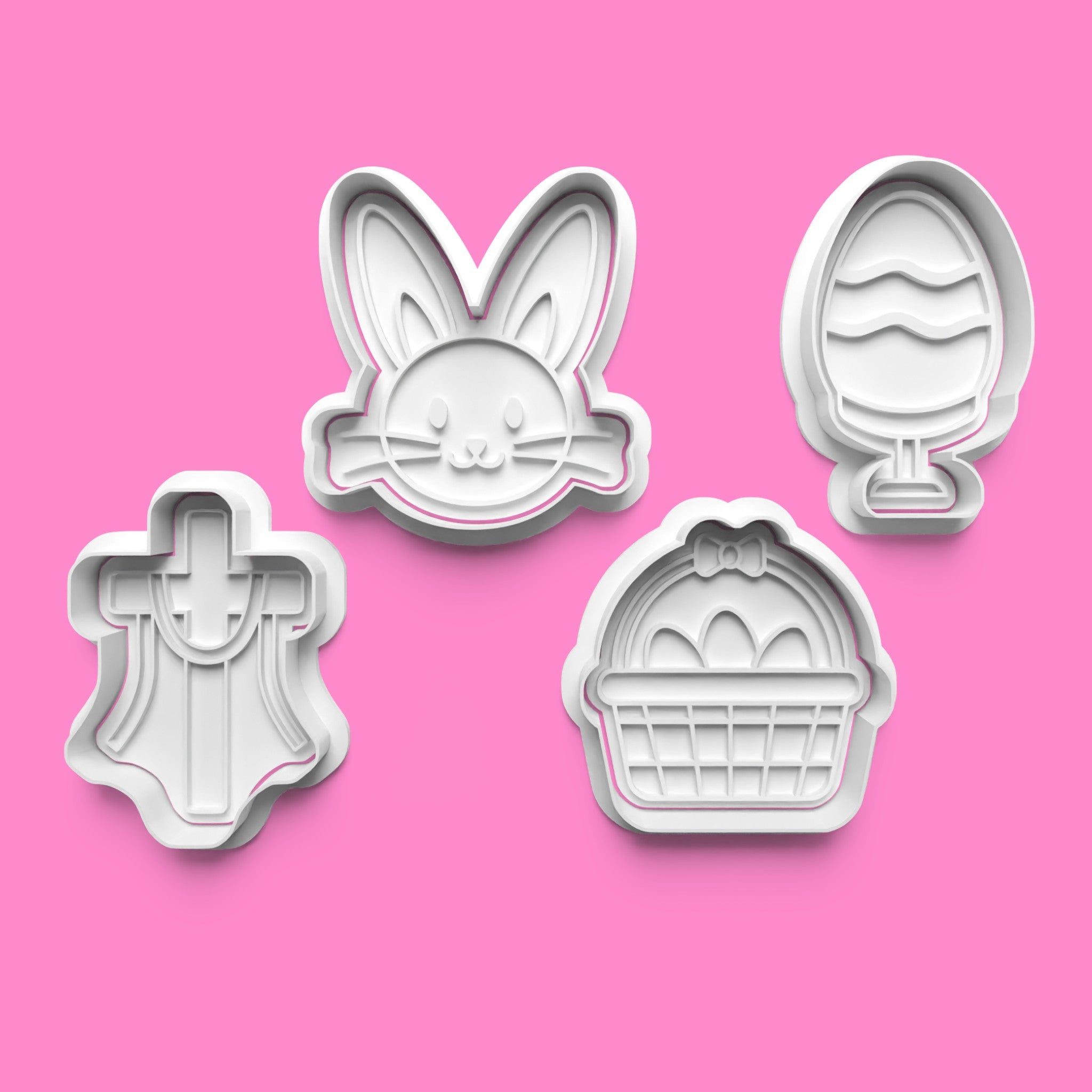 Easter Cookie Cutters & Stamps | Spring Holiday Baking Set | PLA
