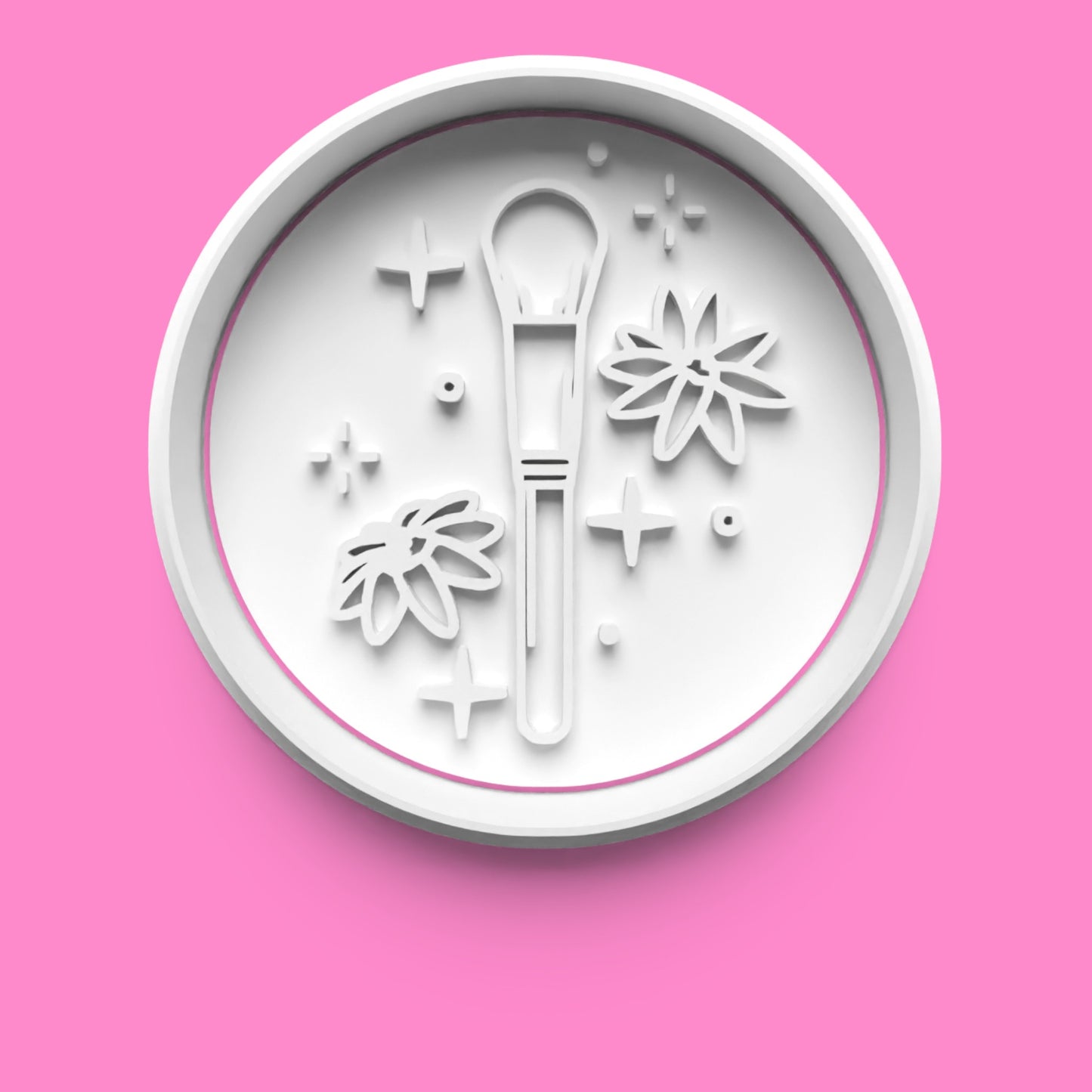 Beauty-Themed Circle Embosser and Cookie Cutter Set – 4-Piece Glamorous Baking Tools