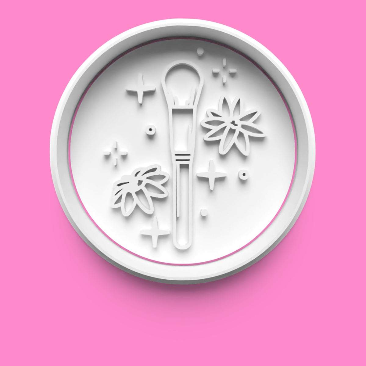 Beauty-Themed Circle Embosser and Cookie Cutter Set – 4-Piece Glamorous Baking Tools