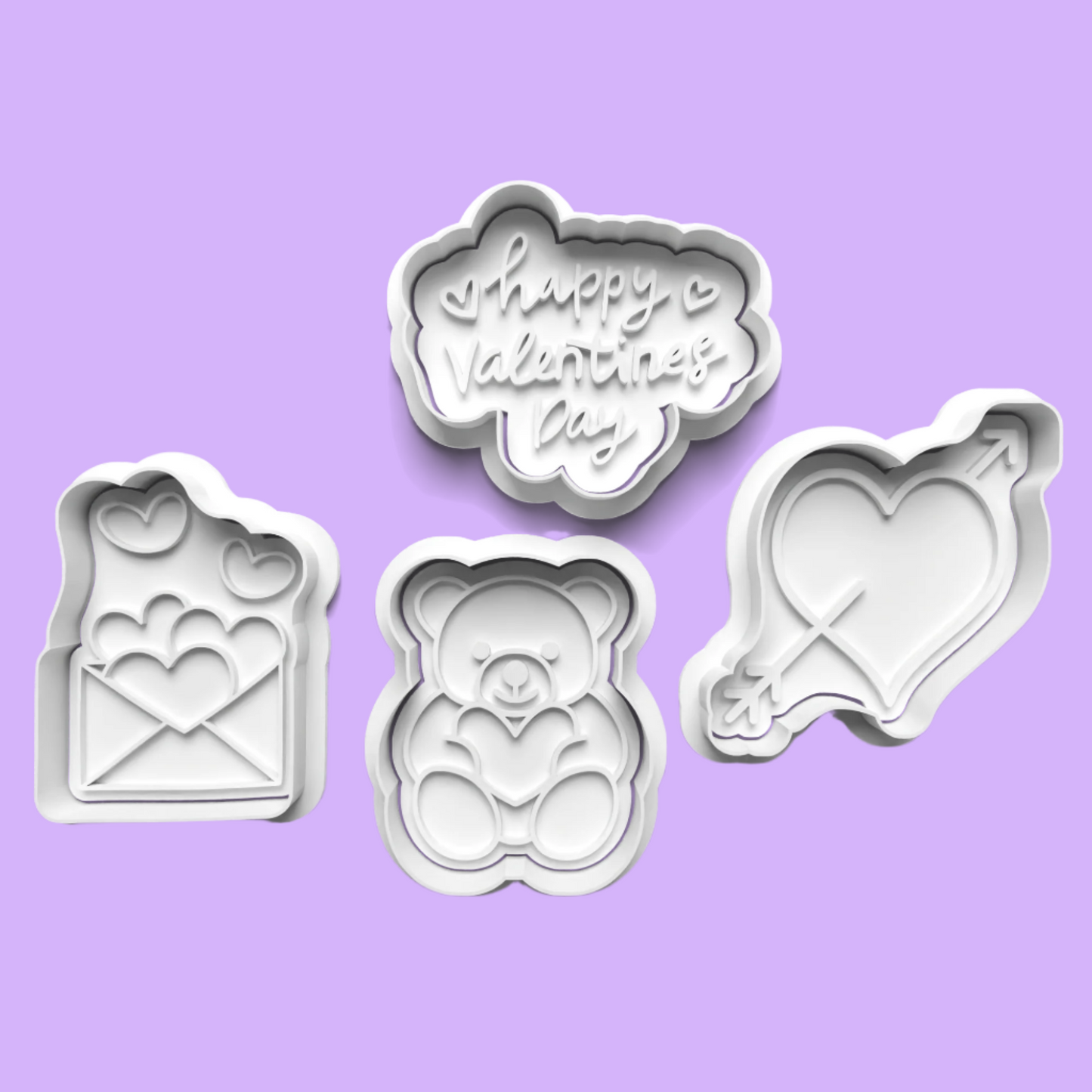 Valentine's Day Cookie Cutter Set – 4-Piece Romantic Baking Tools