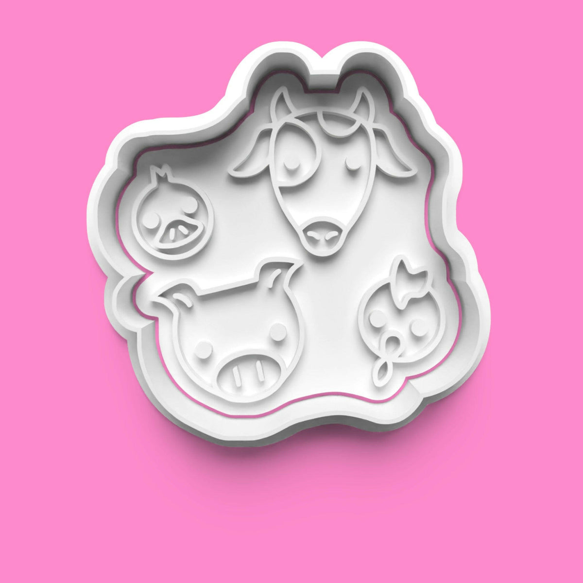Farm-Themed Cookie Cutter Set – Tractor, Farmer, Barn, and Animal Designs.