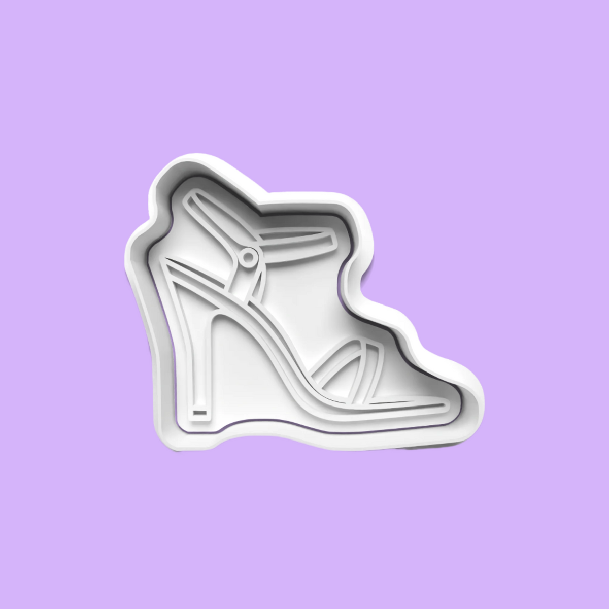 Ladies' Shoe Embosser and Cookie Cutter Set – 4-Piece Fashion-Themed Baking Tools.