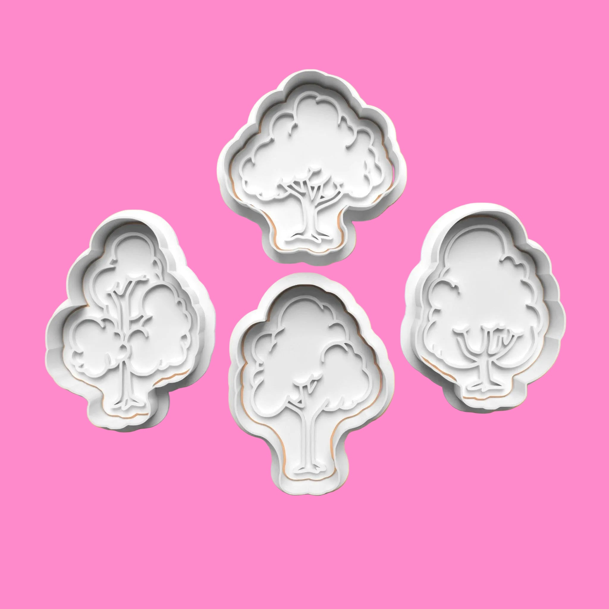 Tree Cookie Cutter Set (4 pcs) | Various Tree Designs | PLA Baking Tools.