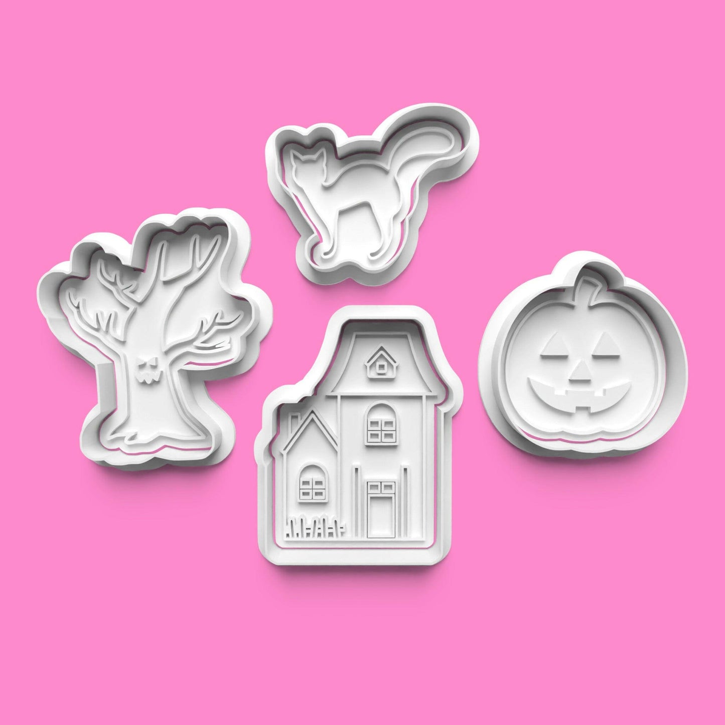 Haunted House Cookie Cutters & Stamps | Halloween Baking Set | PLA