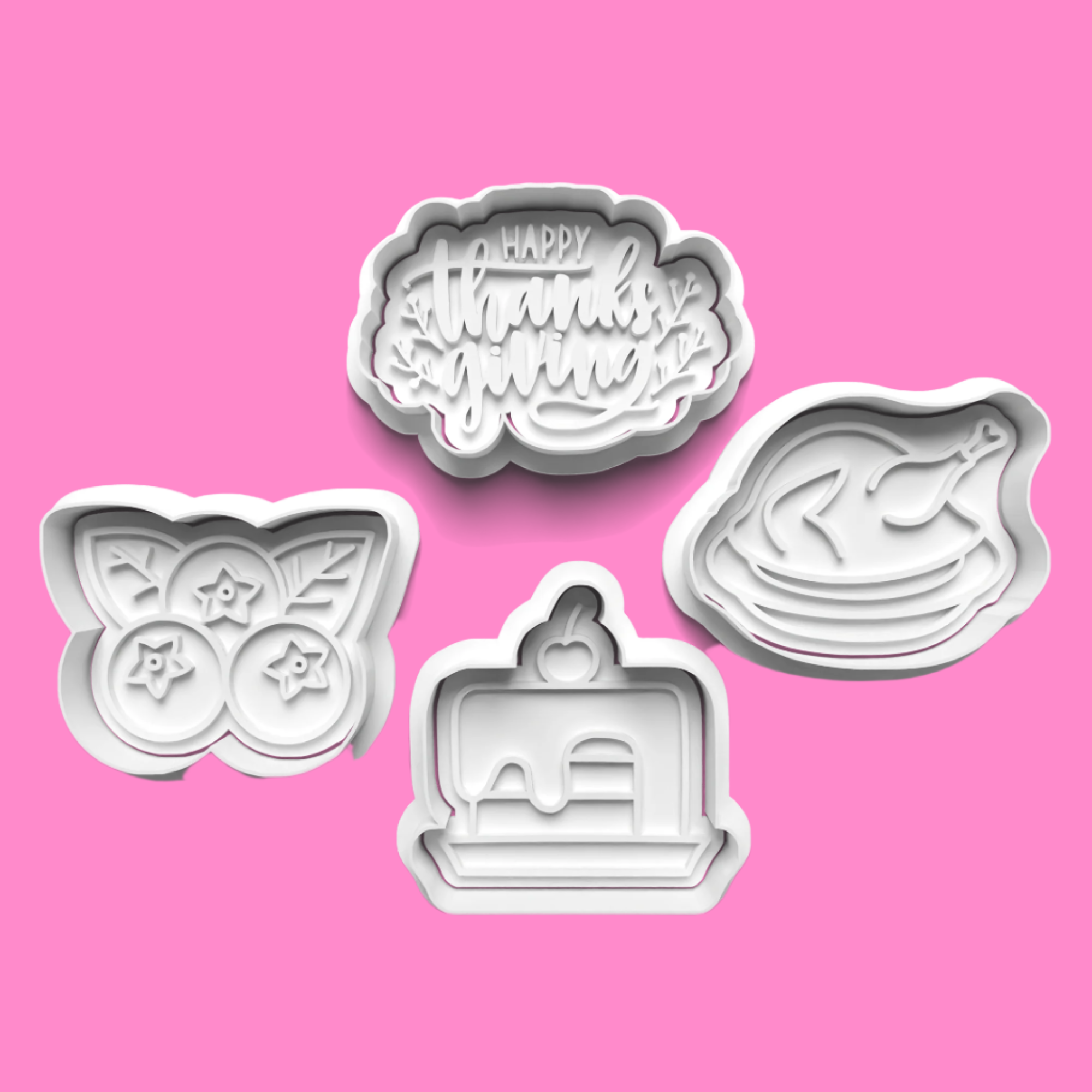 Thanksgiving-Themed Cookie Cutter Set – 4-Piece Fall Baking Tools.