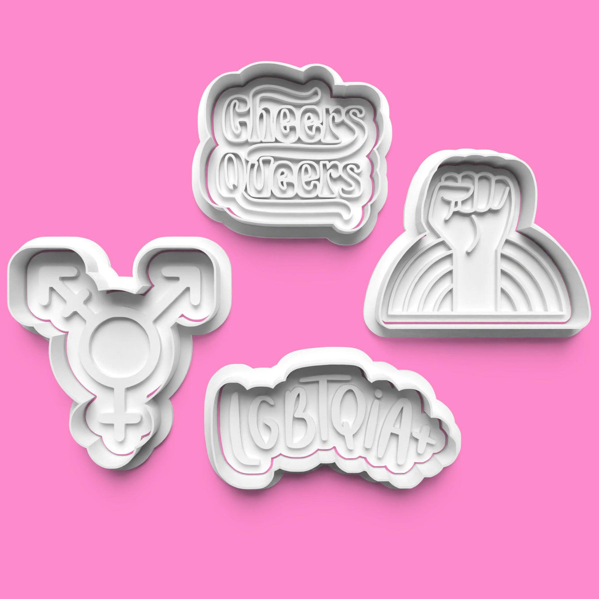 LGBTQ+ Pride Cookie Cutter Set (4 pcs) | Celebration & Equality Baking | PLA.