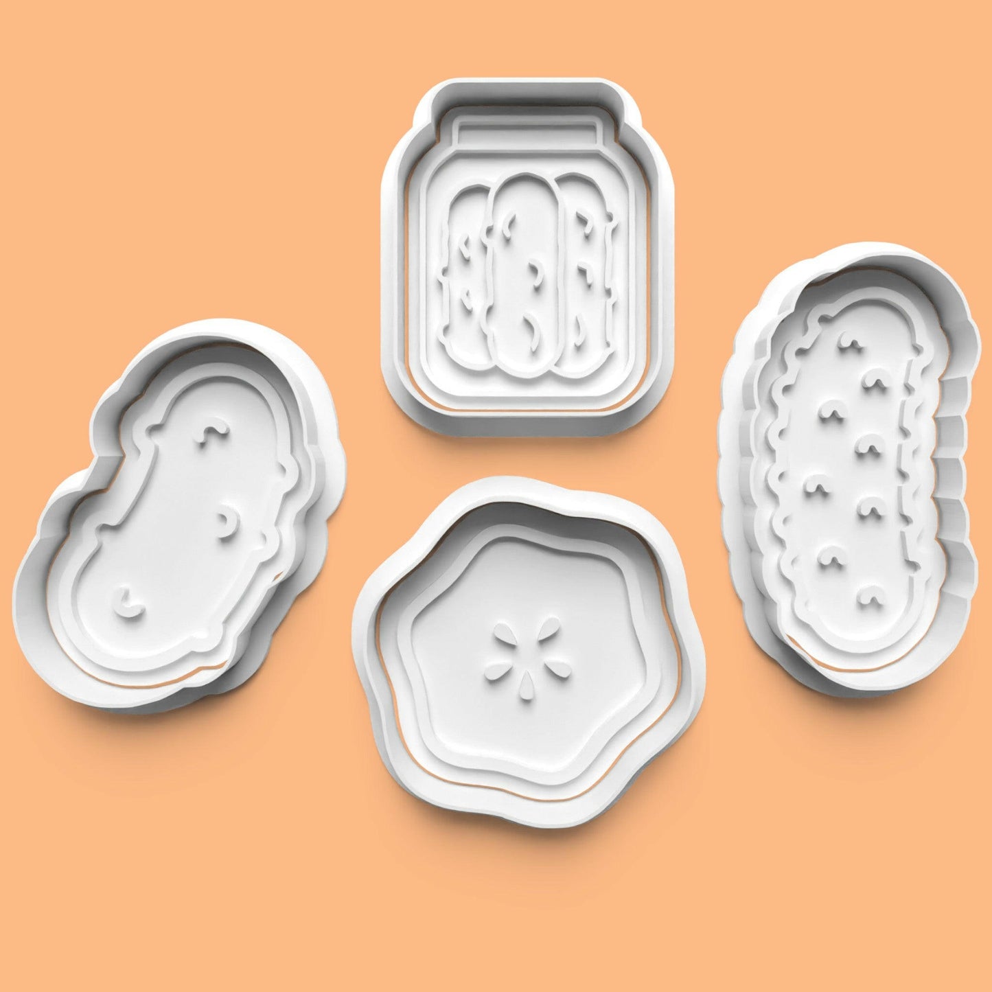 Pickle & Dill Cookie Cutter Set (4 pcs) | Fun Food-Themed Baking | PLA.