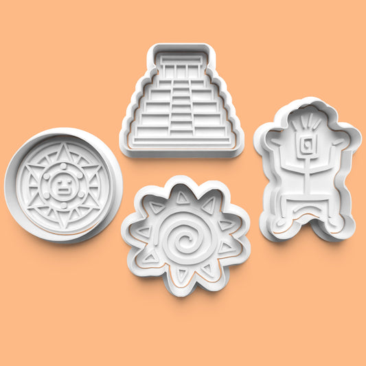 Maya Cookie Cutter Set (4 pcs) | Ancient Civilization-Themed Baking | PLA