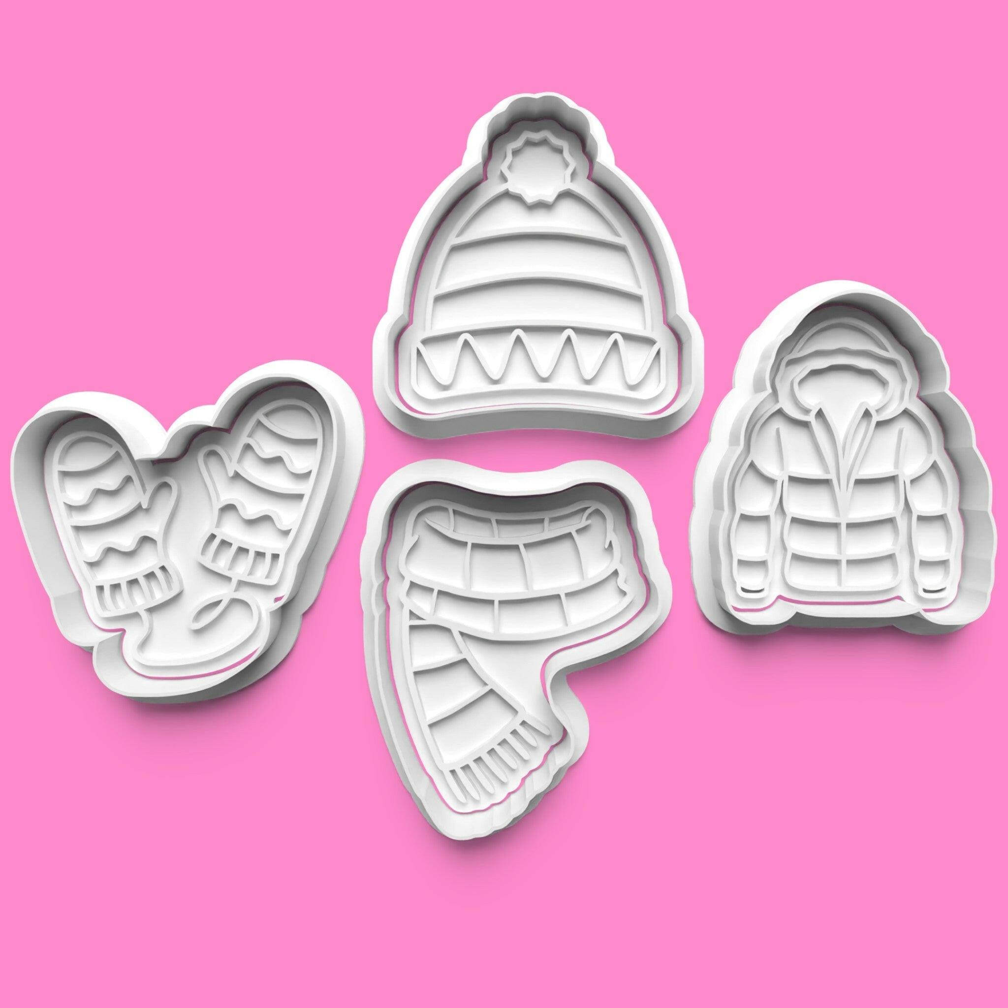 Winter Clothing Cookie Cutter Set (4 pcs) | Cozy Seasonal Baking | PLA.