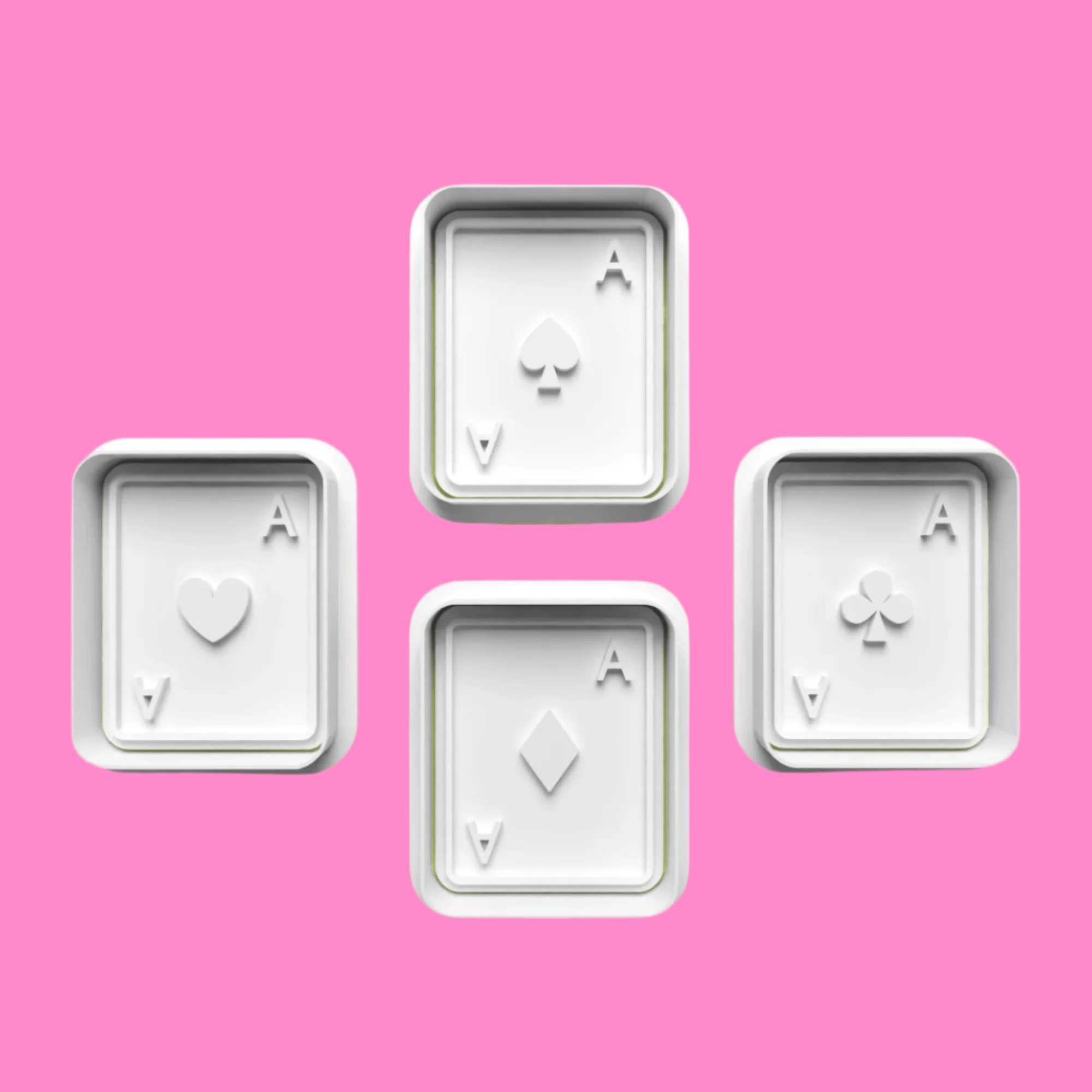 Ace Playing Cards Cookie Cutter Set – 4-Piece Card Suit Baking Tools.