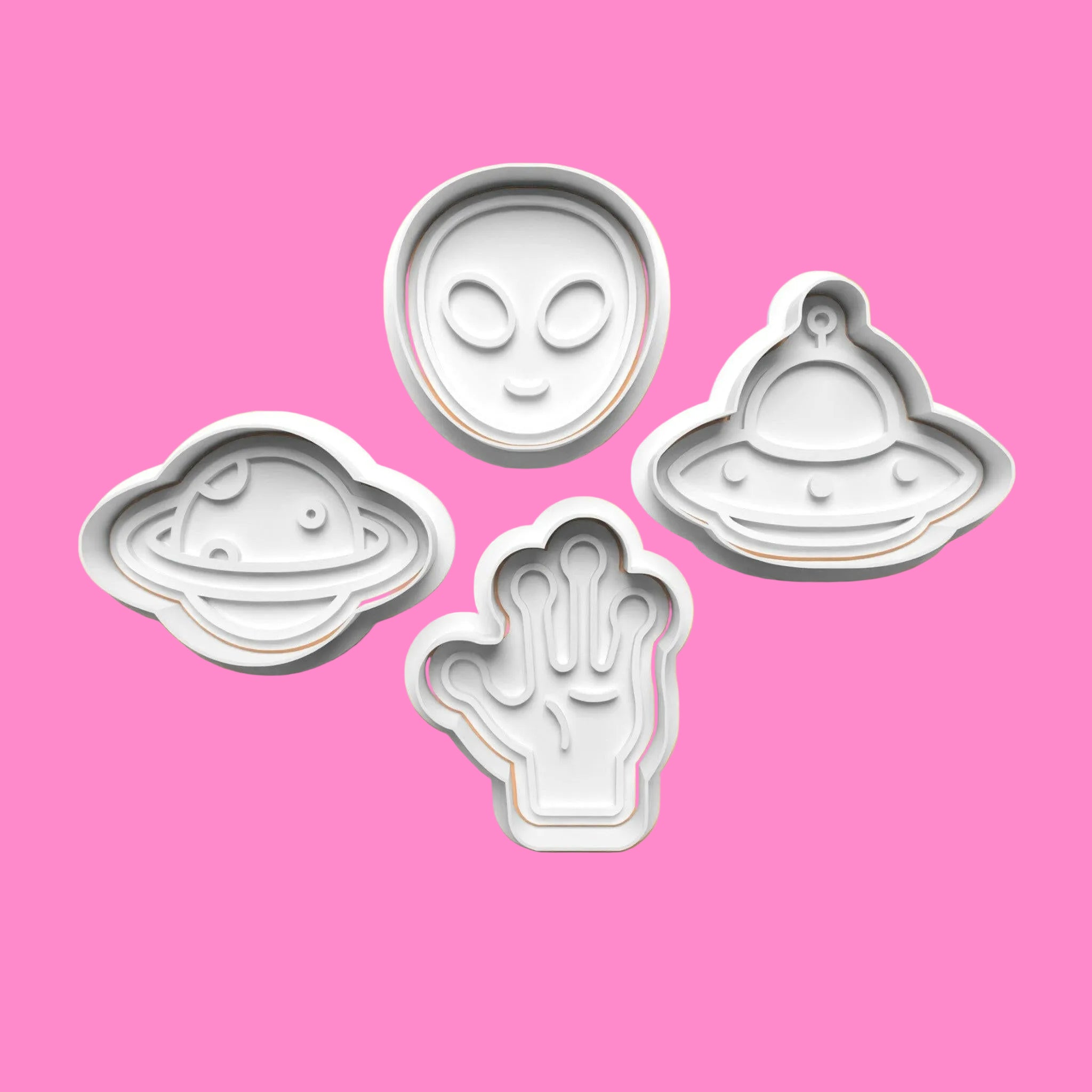 UFO & Alien Cookie Cutter Set (4 pcs) | Sci-Fi Baking Fun | PLA.