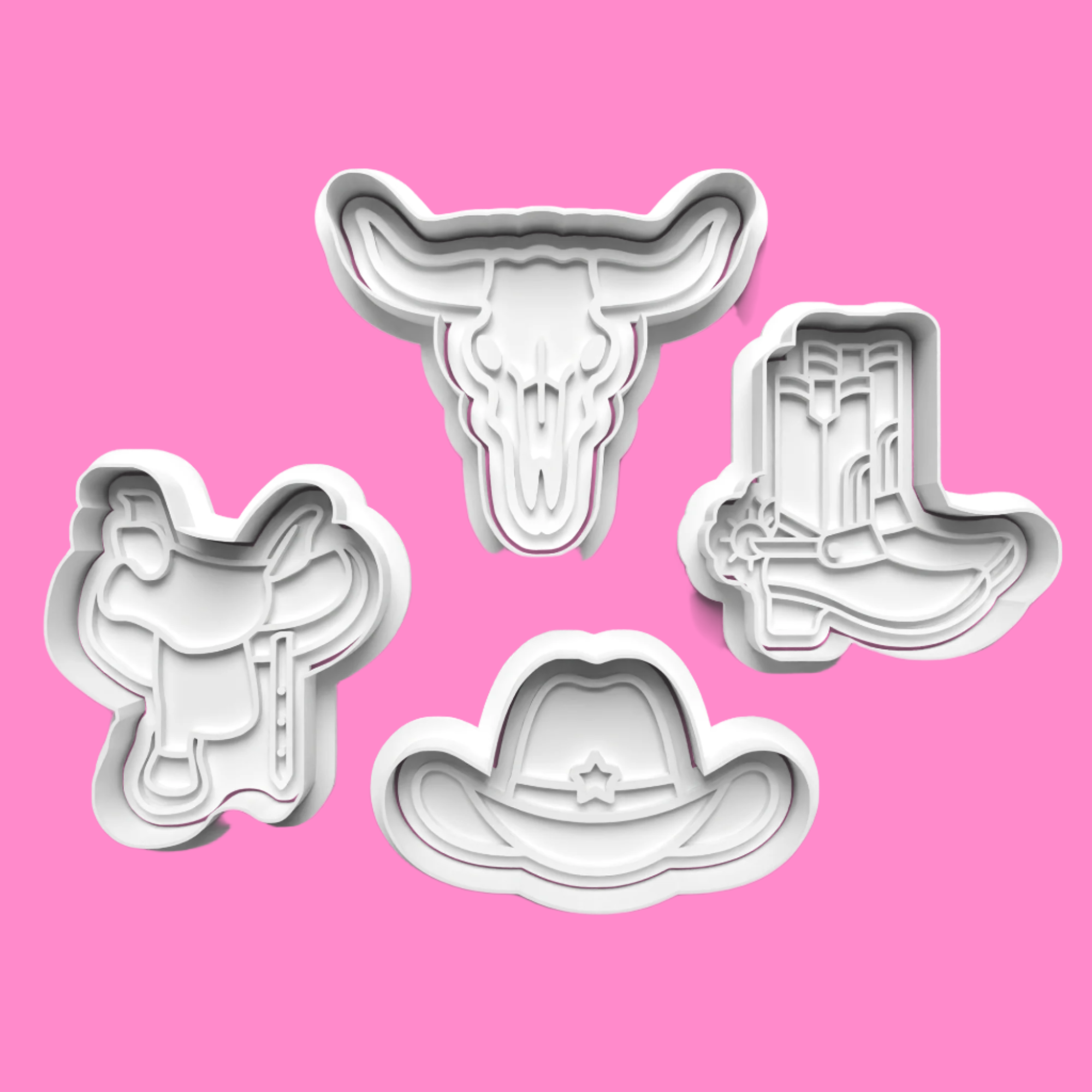 Cowboy-girl-Themed Cookie Cutter Set – 4-Piece Western Baking Tools.