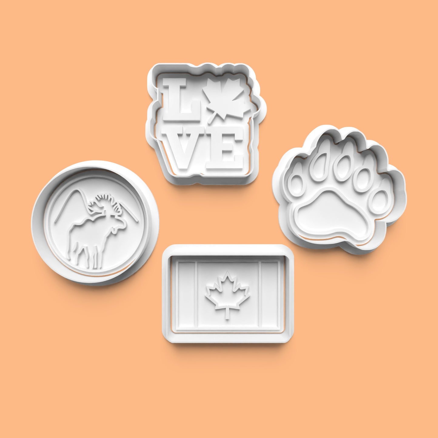 Canada-Themed Cookie Cutter Set – 4-Piece Canadian Symbols Baking Tools