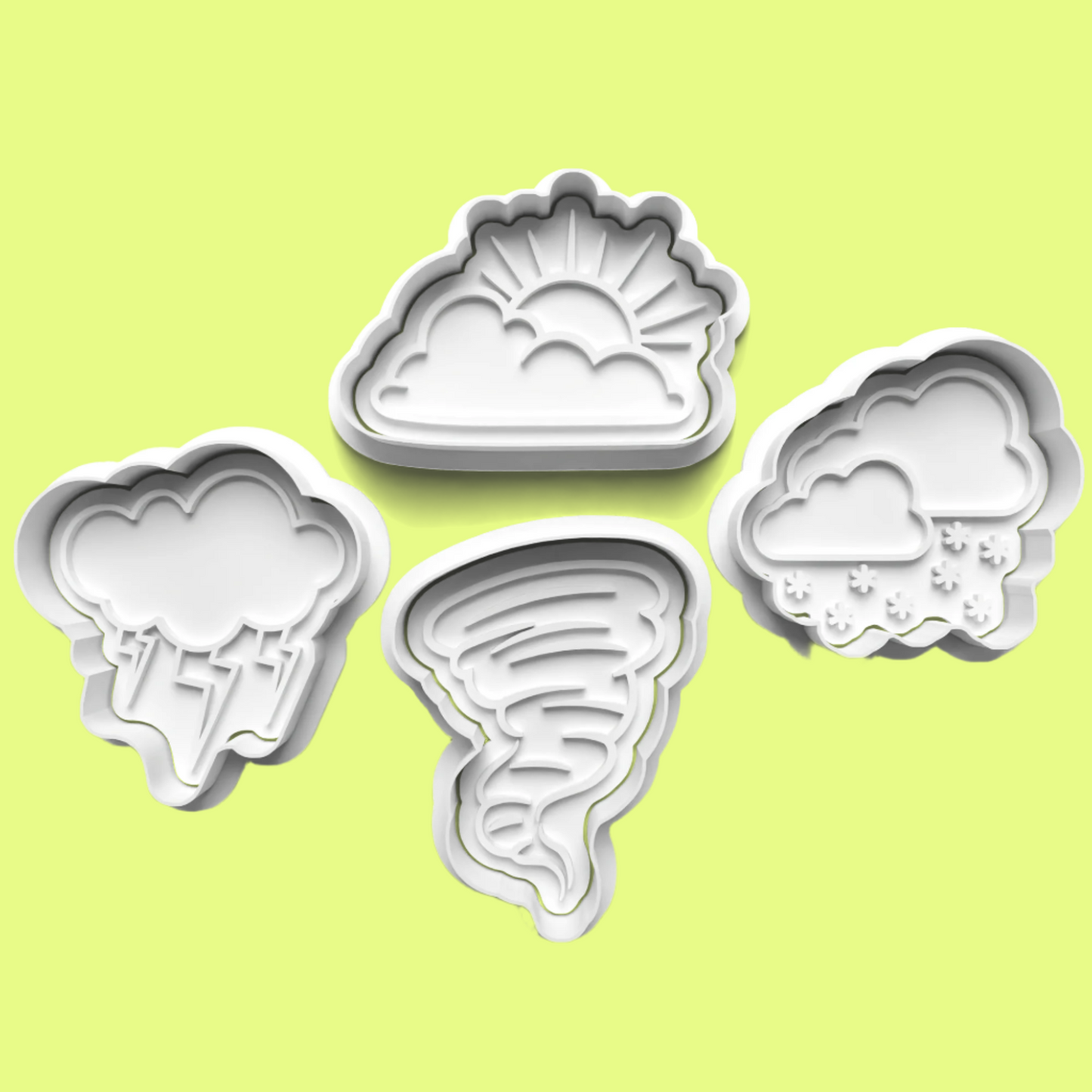 Weather-Themed Cookie Cutter Set – 4-Piece Meteorological Baking Tools