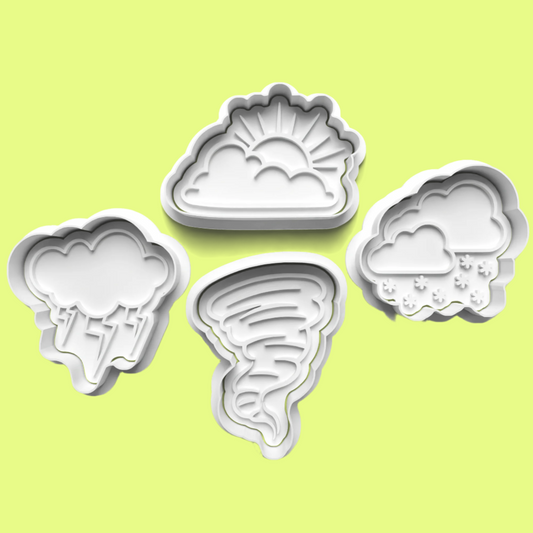 Weather-Themed Cookie Cutter Set – 4-Piece Meteorological Baking Tools