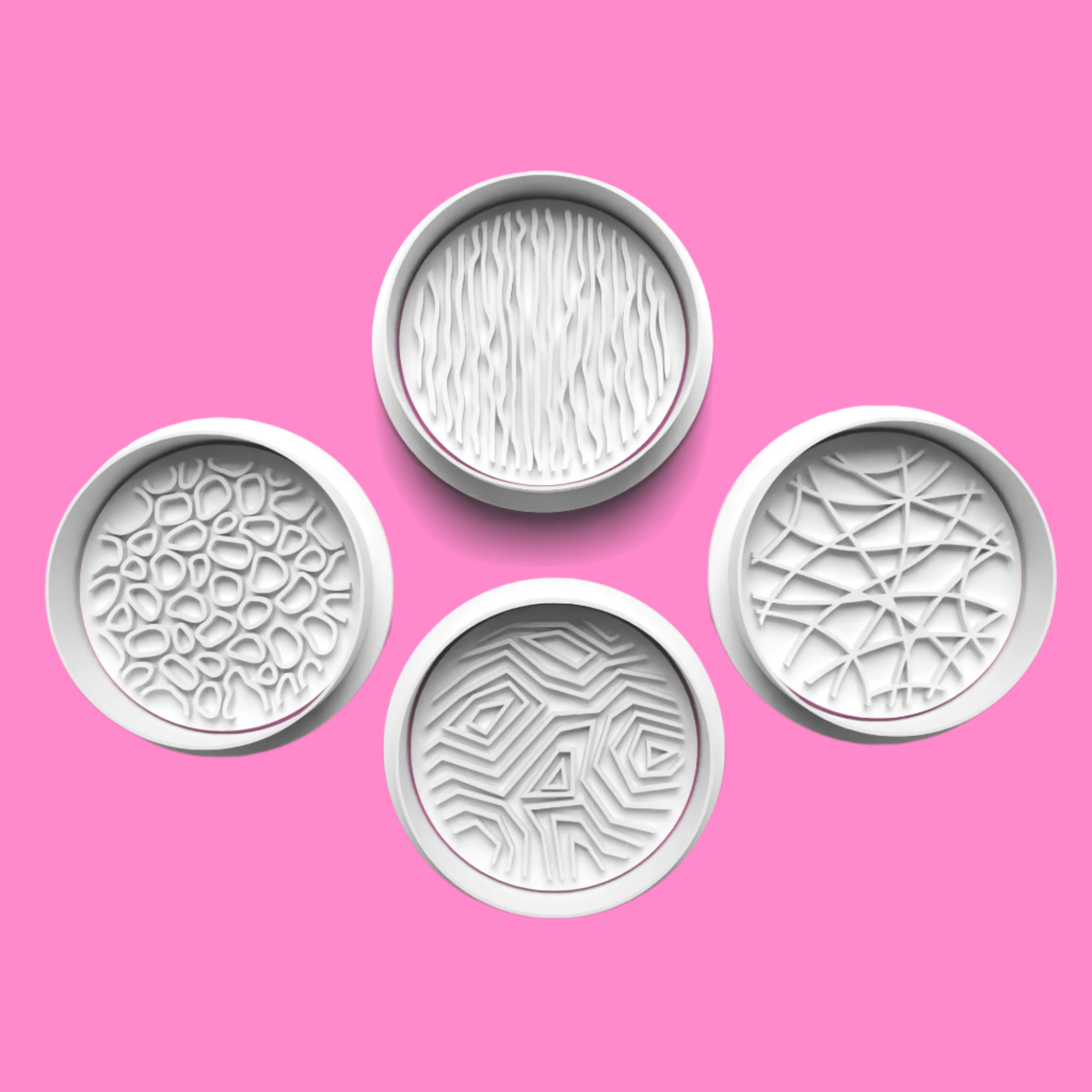 Circle Patterned Textured Cookie Cutter – Intricate Design Baking Tool.