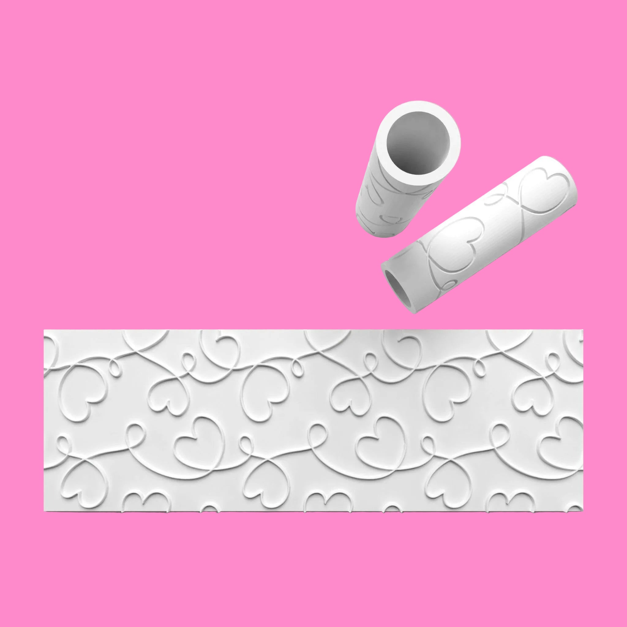 Love Scroll Textured Roller for Fondant Polymer Clay.