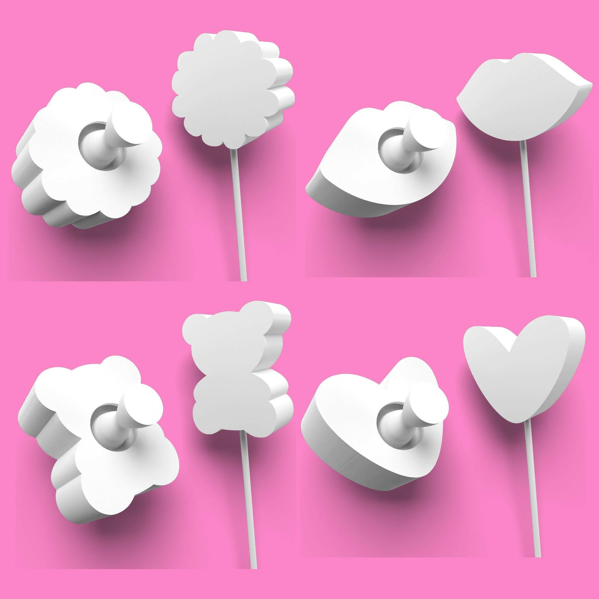 Professional Love Items Cake Pop Mold Set - 4 Eco-Friendly PLA Plastic Molds.