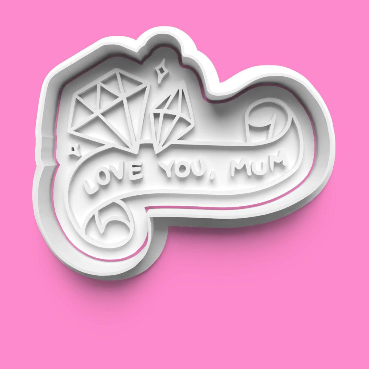 Mother's Day "Love You Mum" Cookie Cutter Set – 10-Piece Heartfelt Baking Tools.