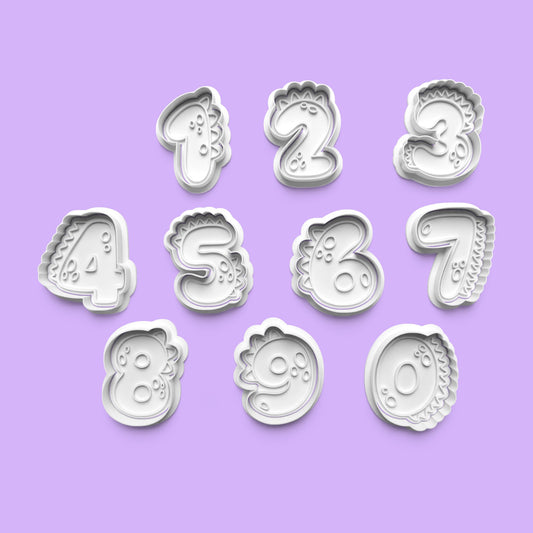 Dinosaur Number Cookie Cutter Set (0-9) | PLA | Handwash Only