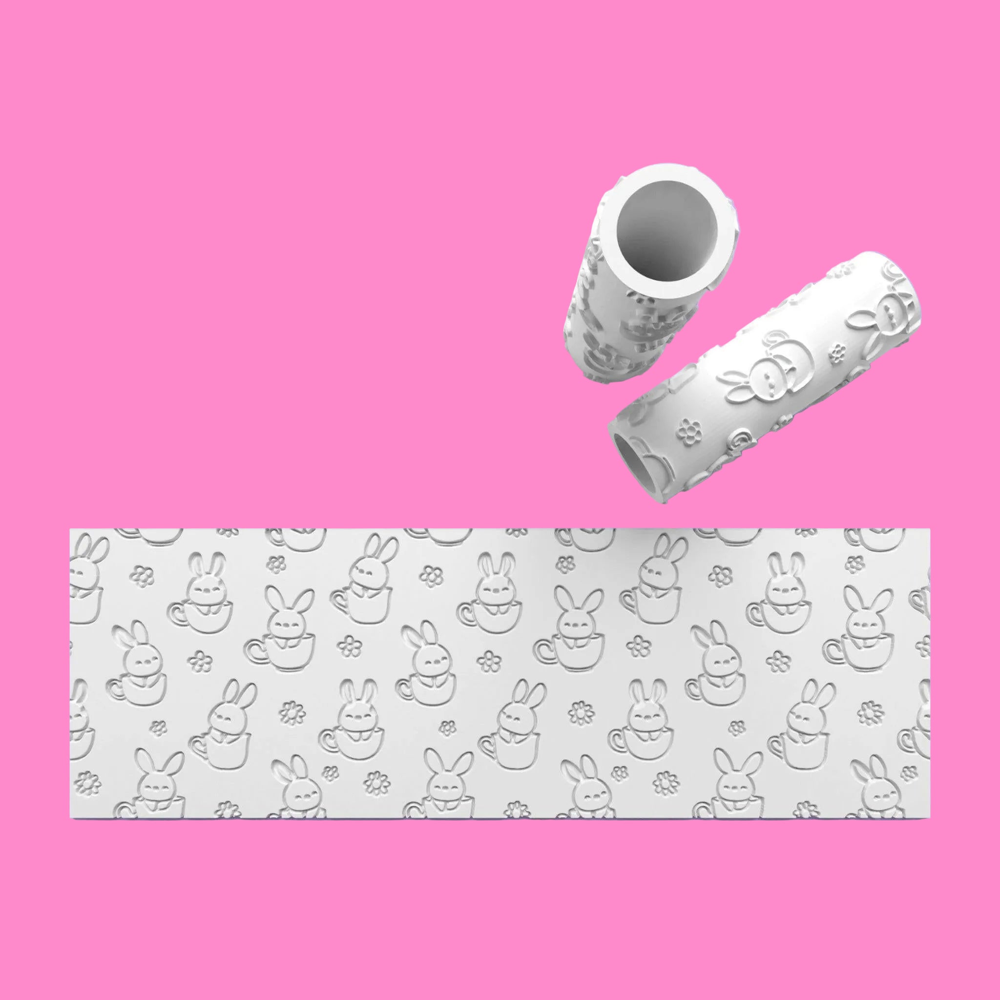 Easter Bunny Textured Roller for Fondant Polymer Clay.