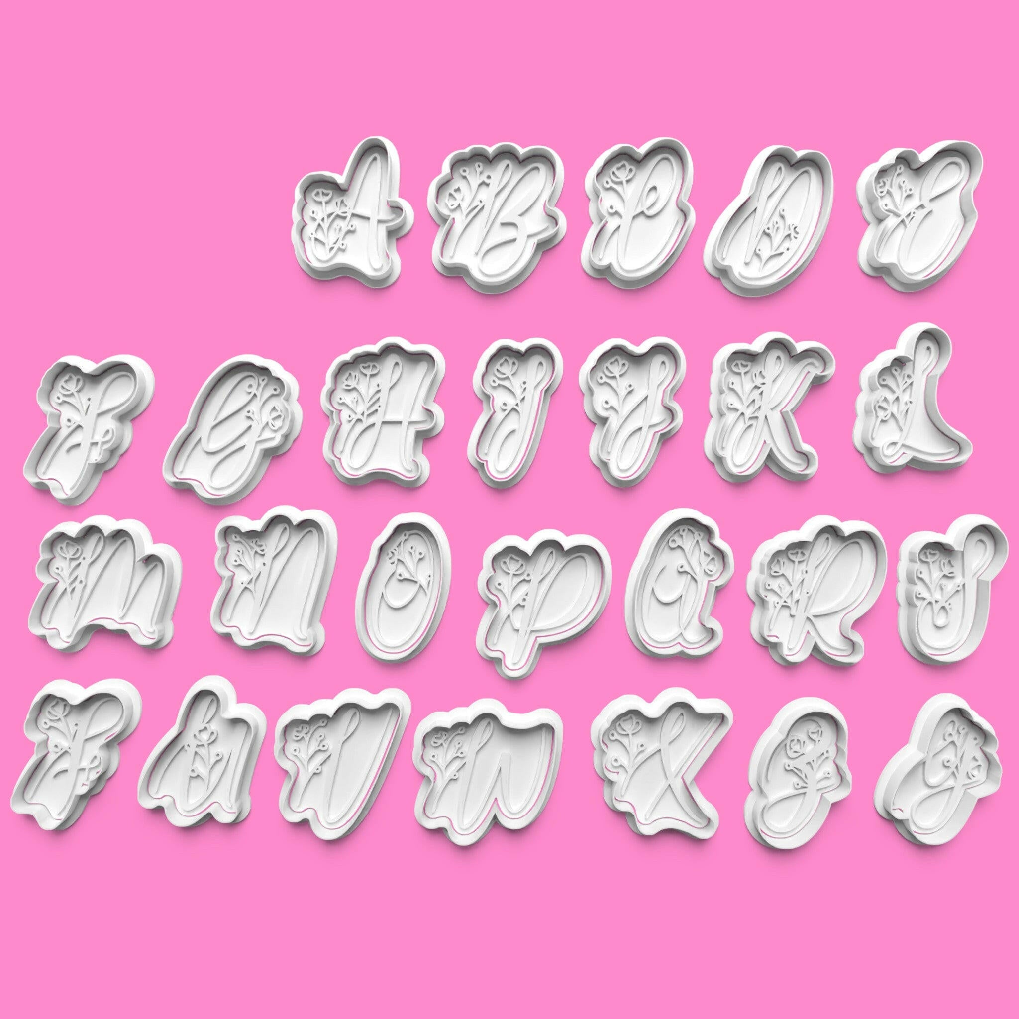 Floral Alphabet Cookie Cutter Set (A-Z) | Buy Individually or Full Set | PLA.