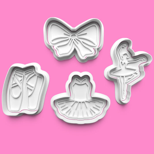 Ballet Cookie Cutter Set (4 pcs) | Dance-Themed Baking | PLA