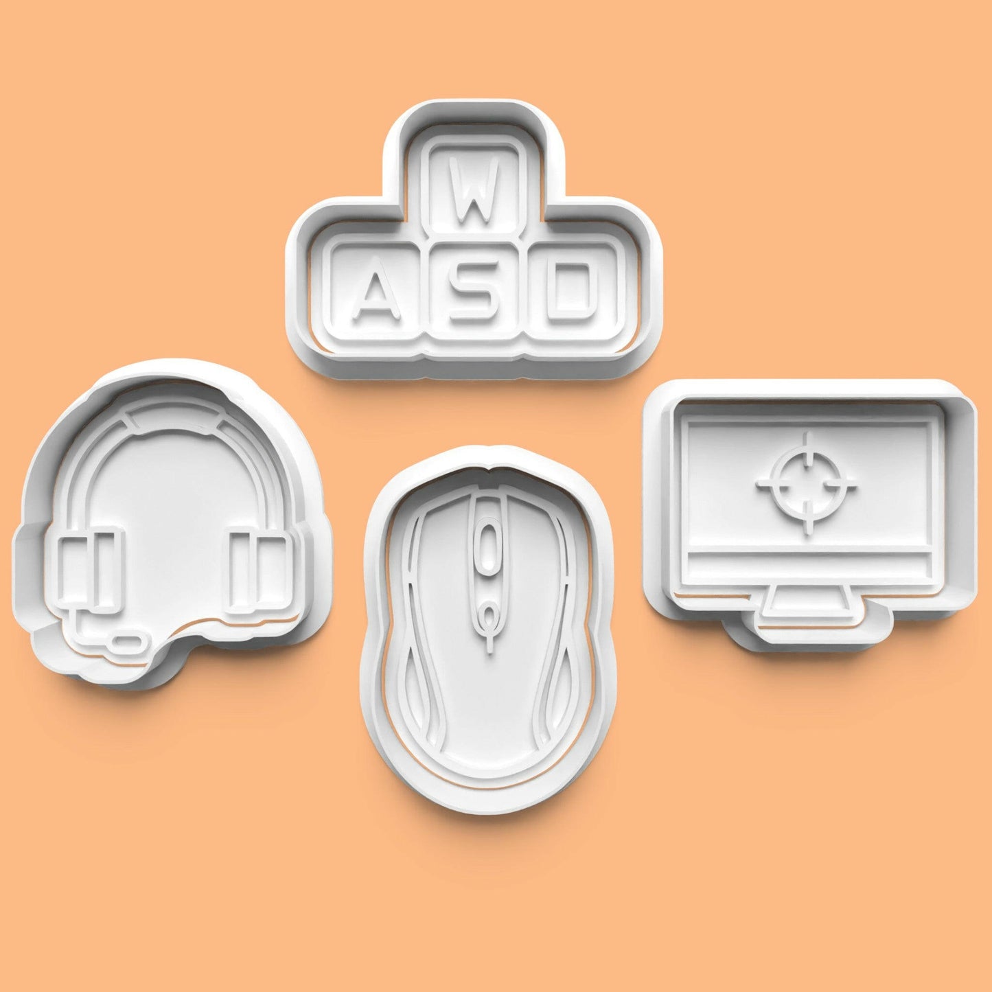 PC Gamer Cookie Cutter Set (4 pcs) | Gaming-Themed Baking | PLA.