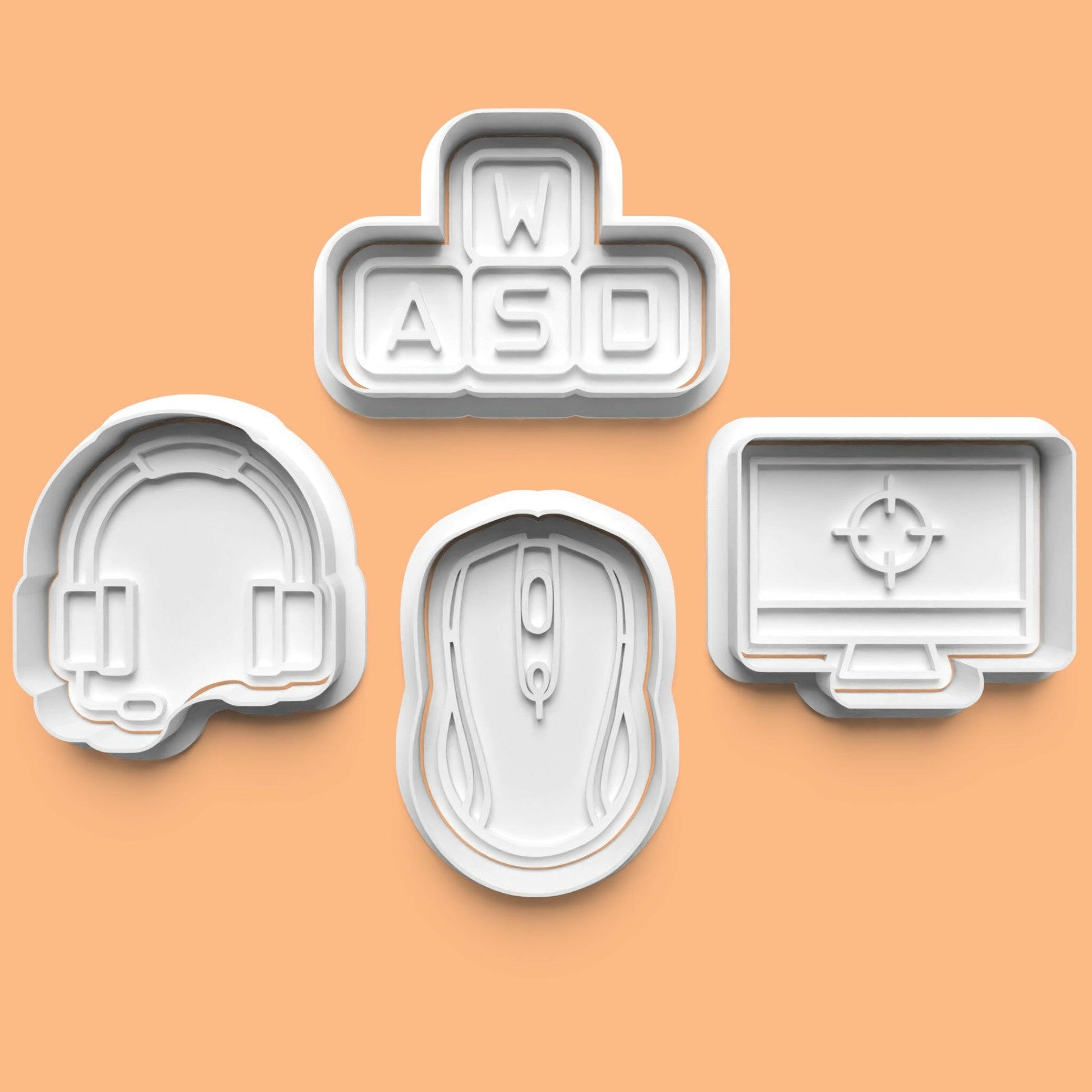 PC Gamer Cookie Cutter Set (4 pcs) | Gaming-Themed Baking | PLA.