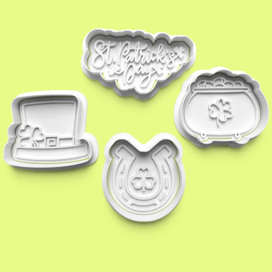 St. Patrick’s Day Cookie Cutter Set (4 pcs) | Festive Irish Baking | PLA