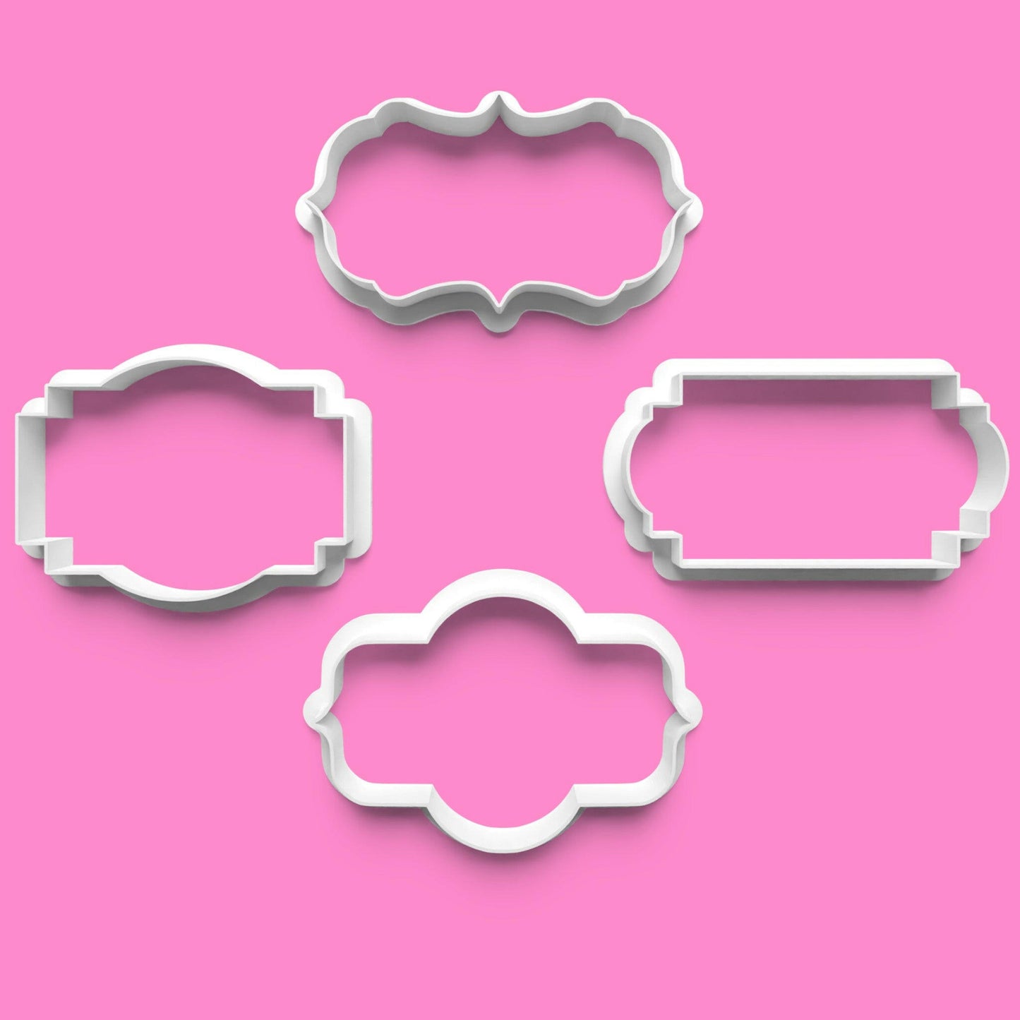 Plaque Frame Cookie Cutter Set (4 pcs) | Elegant Border Designs | PLA.