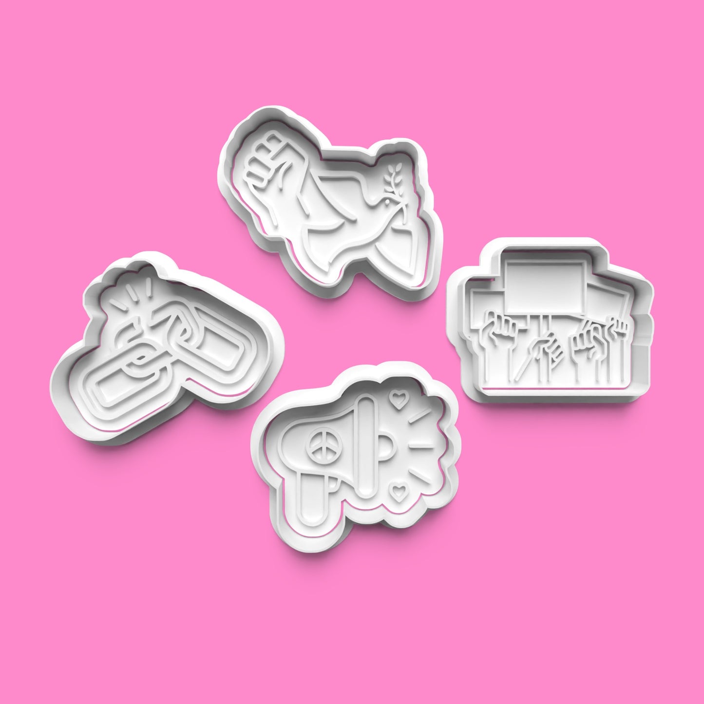 "Bake the System" – Resistance & Protest Cookie Cutter Set (4 Designs, 5–10cm)