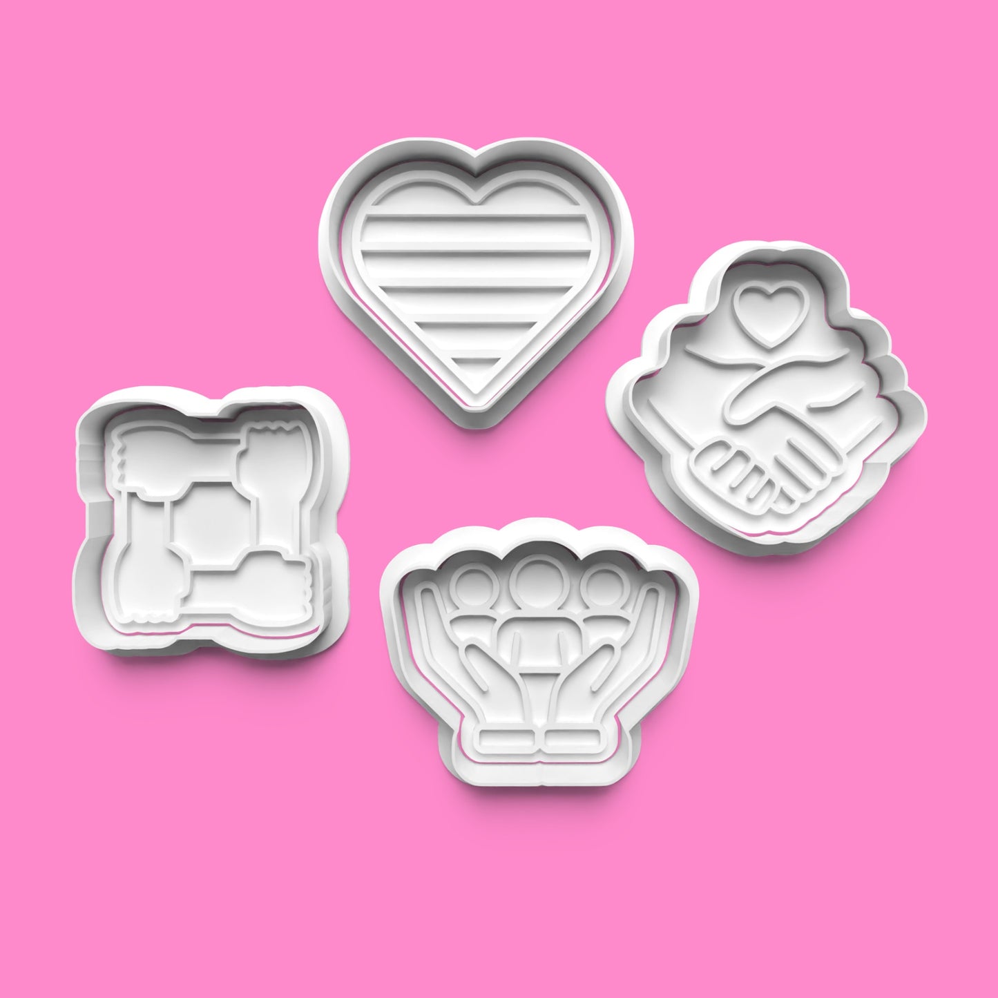 "Bake It Inclusive" – Equality & Inclusion Cookie Cutter Set (4 Designs, 5–10cm)