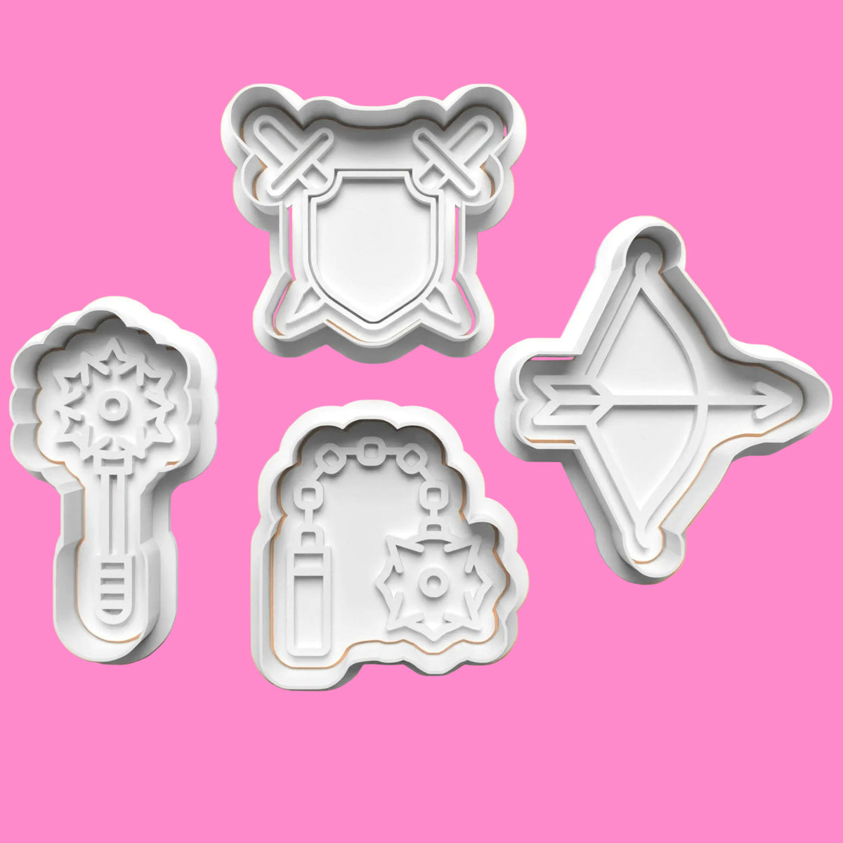 Medieval Weapons Cookie Cutter Set (4 pcs) | Knight & Battle-Themed Baking | PLA.