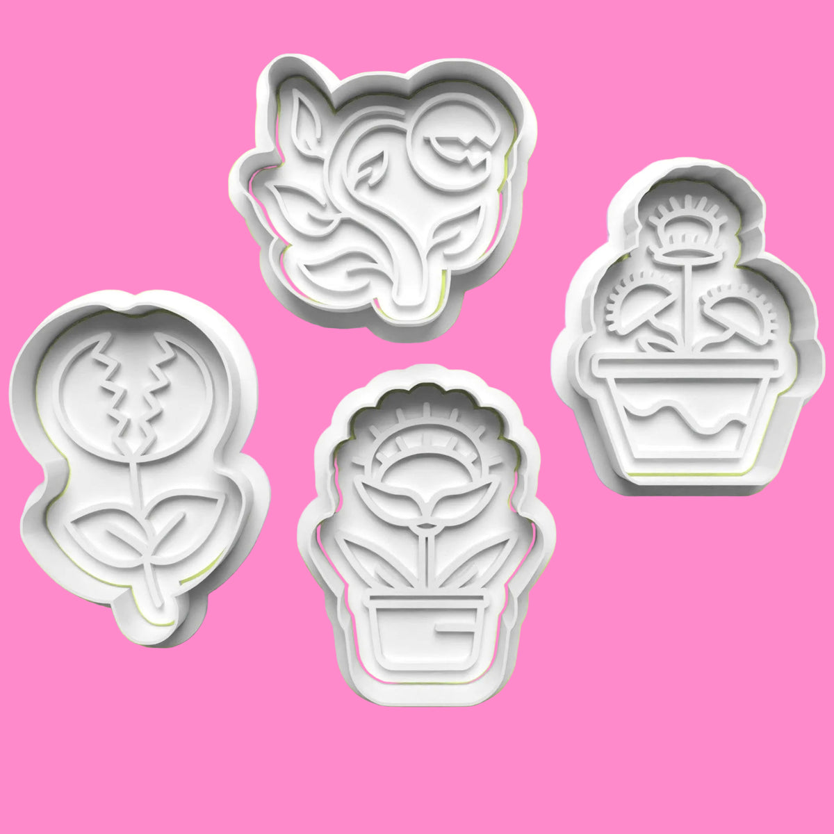 Carnivorous Plant Cookie Cutter Set (4 pcs) | Unique Botanical Baking | PLA.