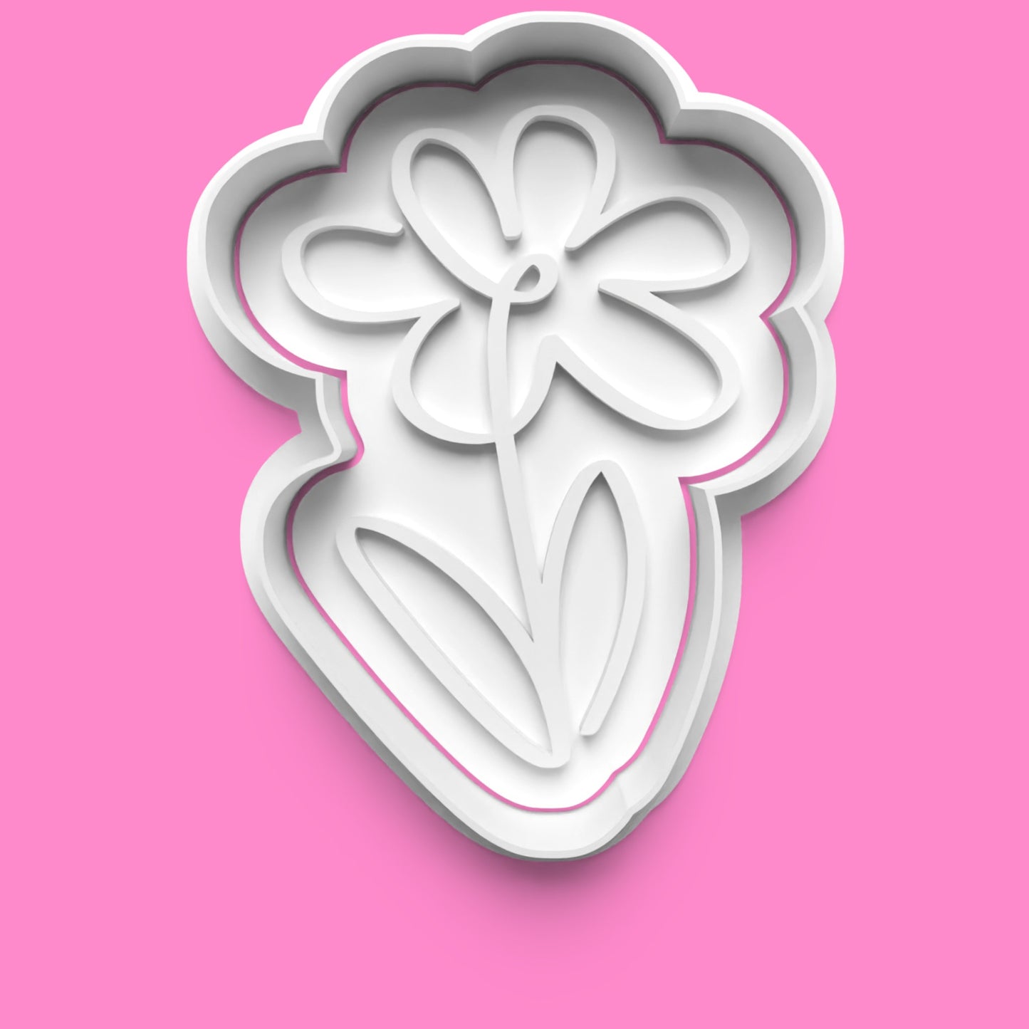 LineArt Flower Cookie Cutter Set (4 pcs) | Elegant Floral Baking | PLA