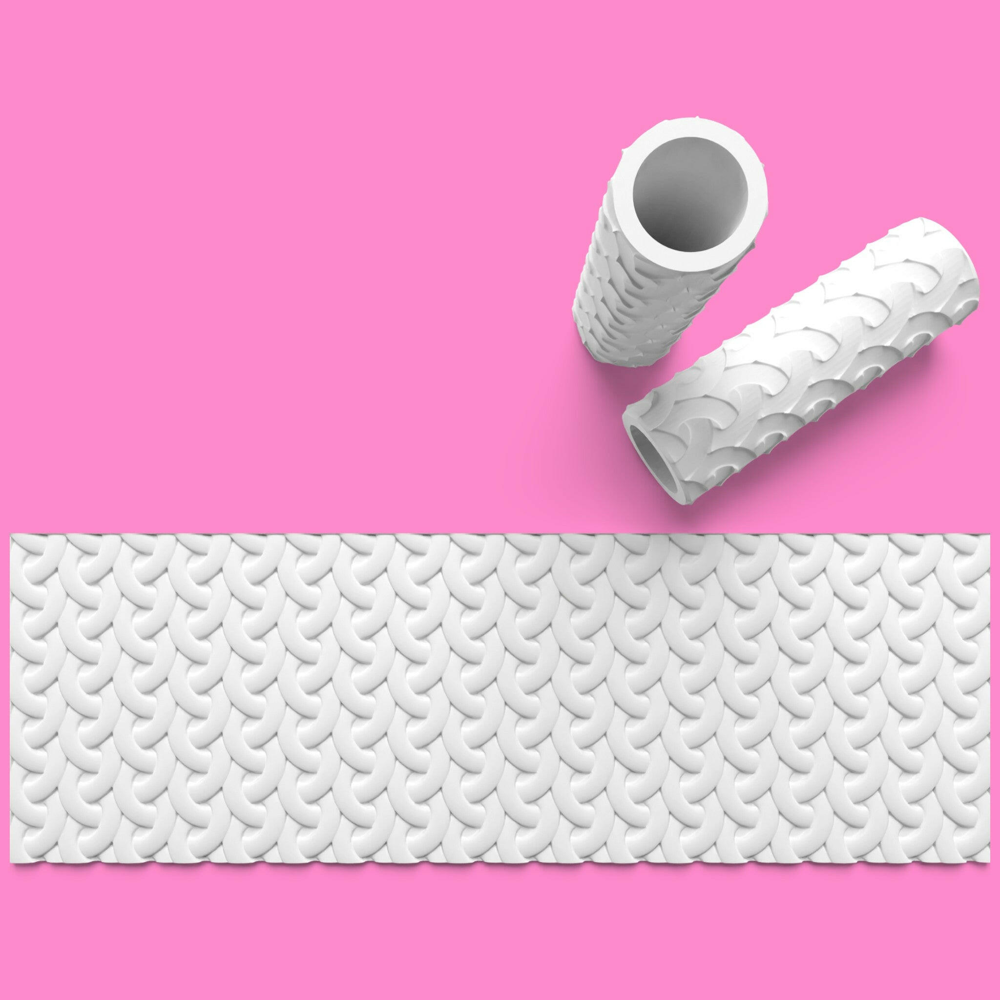Fabric Pattern 4 Textured Roller for Fondant Polymer Clay.