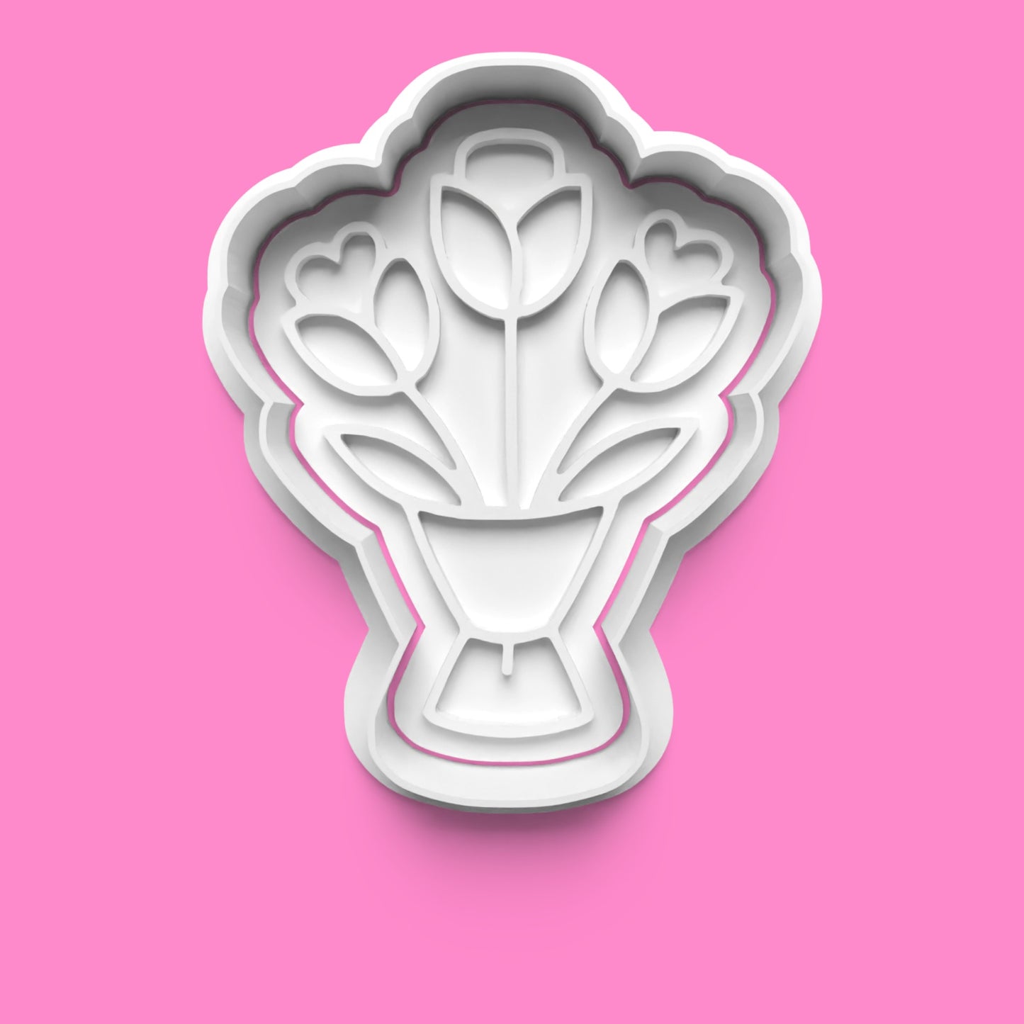 Flower Bouquet Cookie Cutter & Embosser Set – 4-Piece Floral Celebration Collection