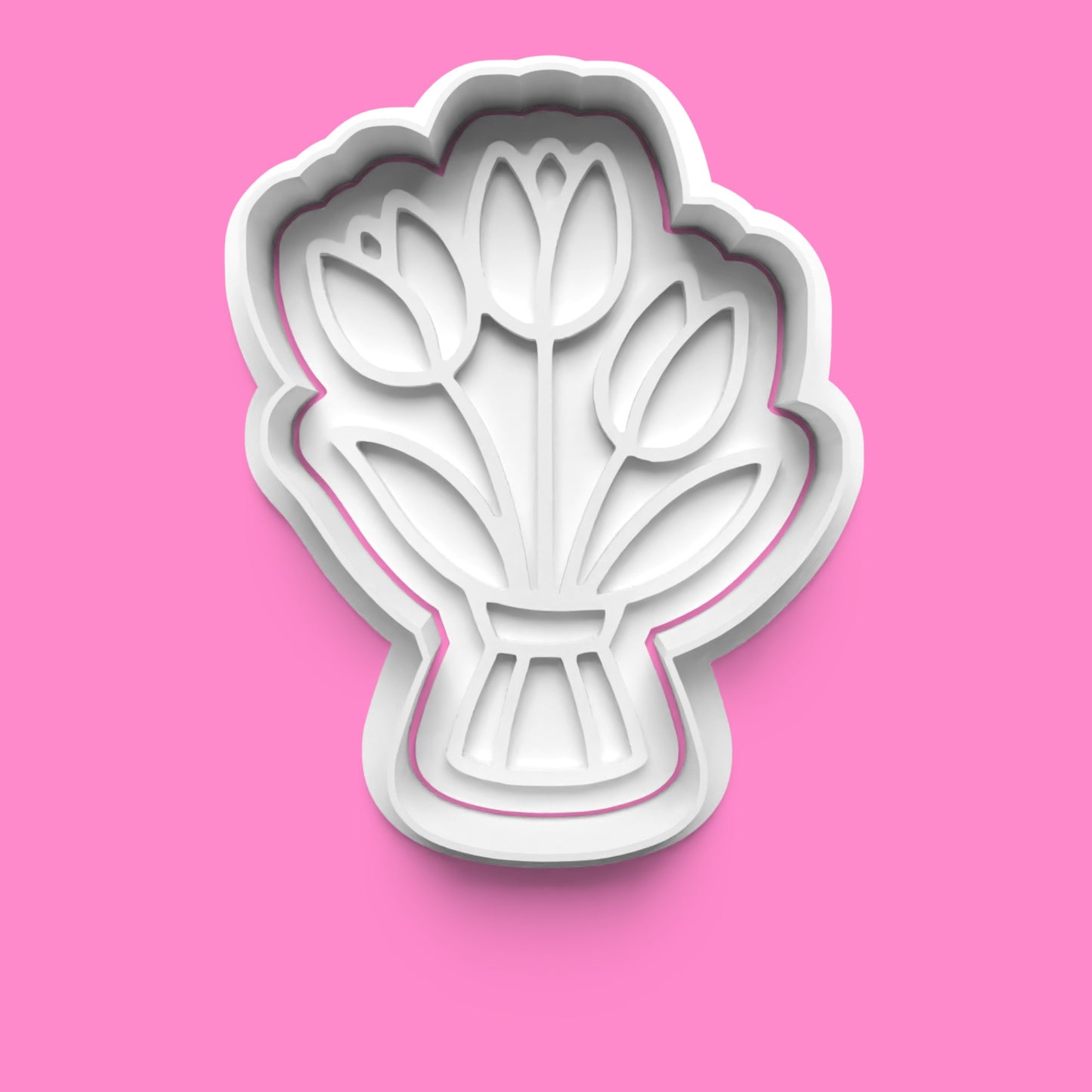 Flower Bouquet Cookie Cutter & Embosser Set – 4-Piece Floral Celebration Collection