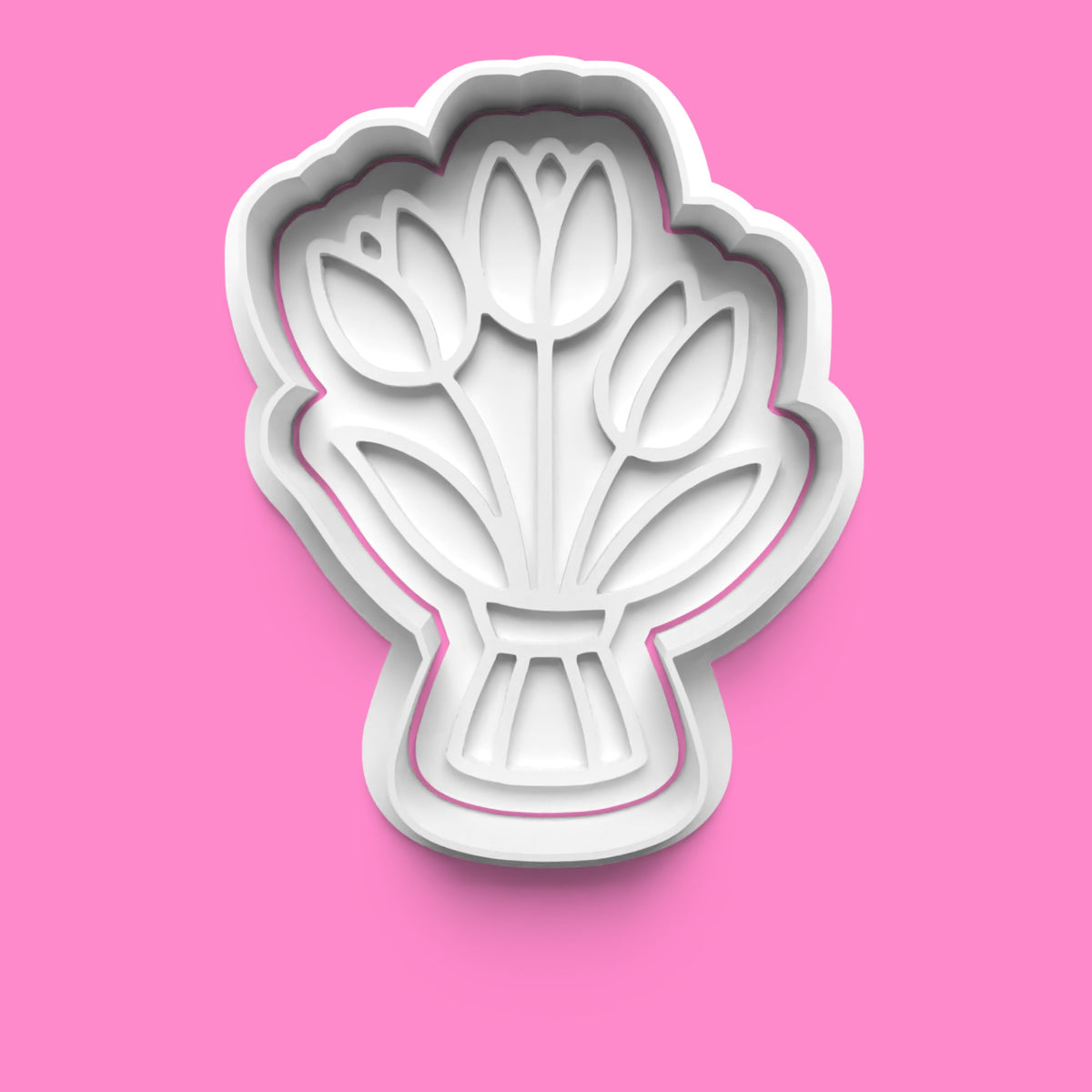 Flower Bouquet Cookie Cutter & Embosser Set – 4-Piece Floral Celebration Collection