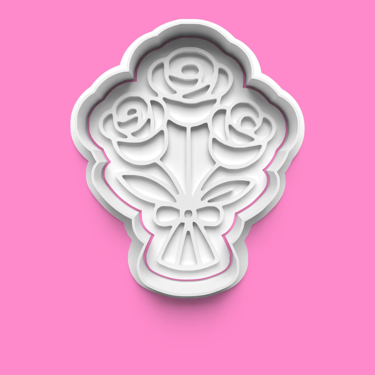 Flower Bouquet Cookie Cutter & Embosser Set – 4-Piece Floral Celebration Collection