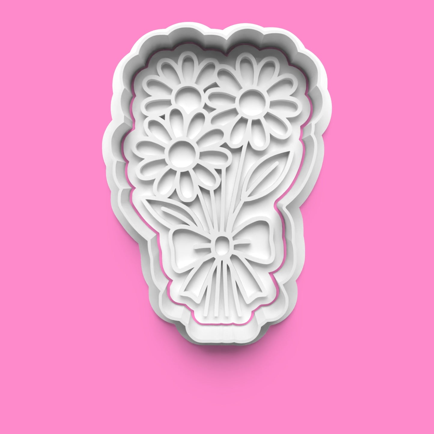 Daisy Flower Cookie Cutter & Embosser Set – 4-Piece Floral Baking Collection