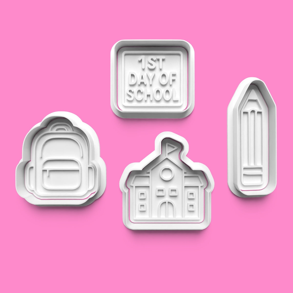 First Day of School Cookie Cutter & Embosser Set – 4-Piece Milestone Collection