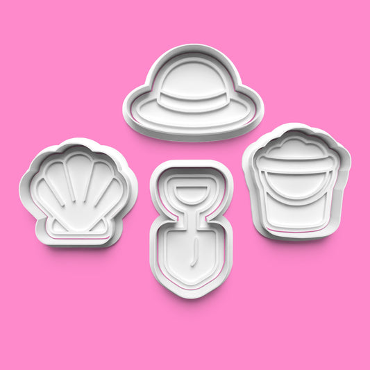 Beach Bucket & Spade Cookie Cutter & Embosser | Summer Baking | PLA