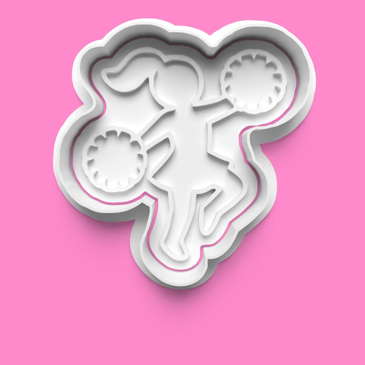 Cheerleader Cookie Cutter & Embosser Stamp | Spirit Squad Baking | PLA